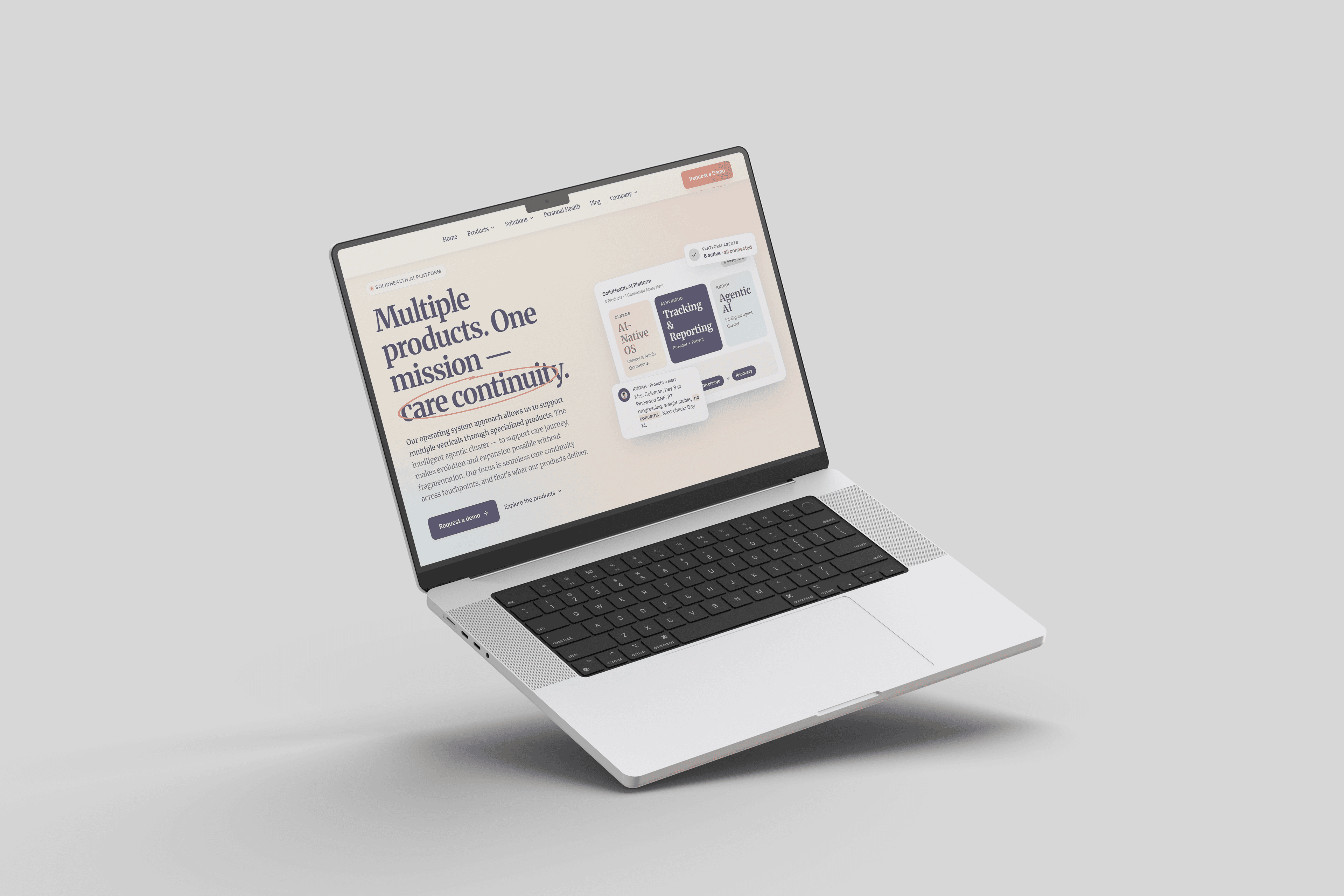 SolidHealth AI product interface, built by a TechEniac dedicated team