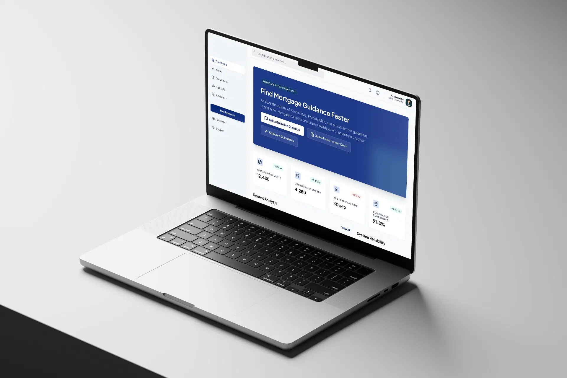 AI Mortgage Guideline Assistant interface